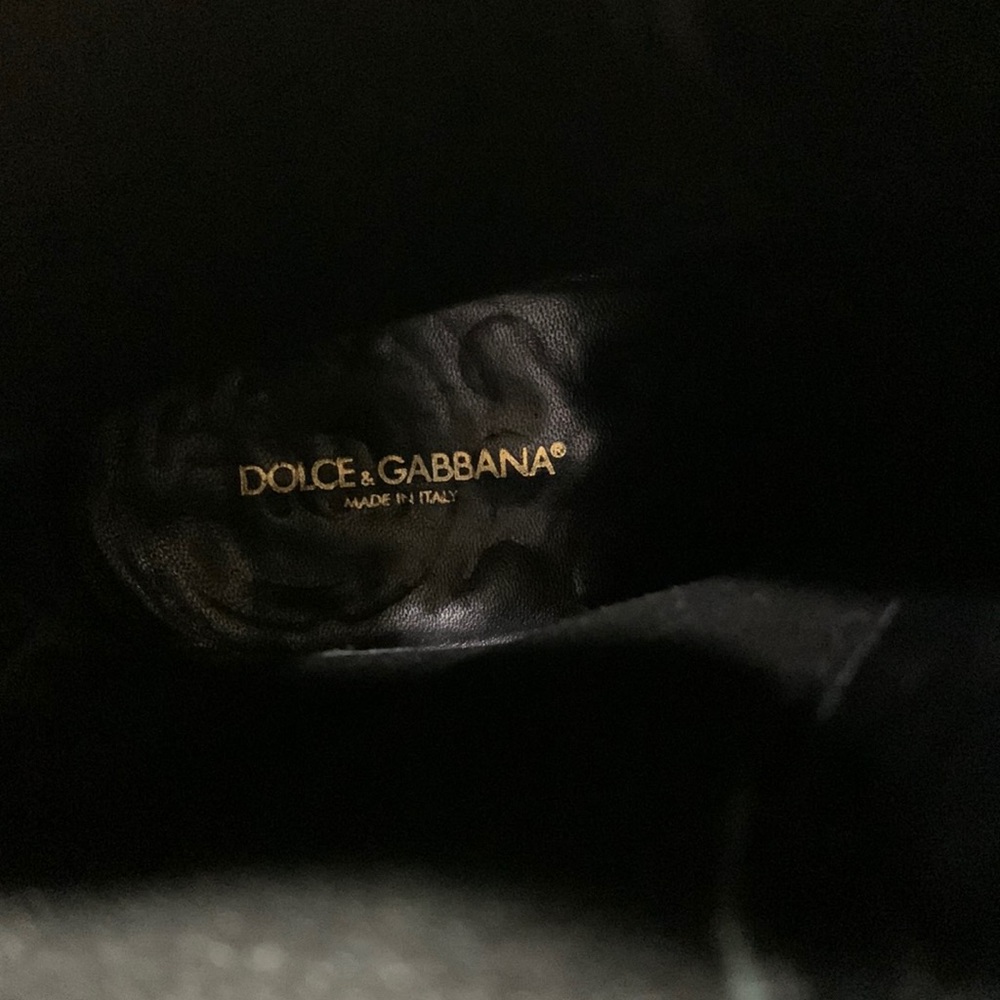 Dolce & Gabbana Burgundy Square Toe Chelsea Leather Boots - Picture 9 of 12